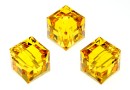 Swarovski, cube bead, sunflower, 8mm - x1