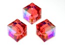 Swarovski, cube bead, padparadscha AB, 8mm - x1