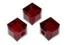 Swarovski, cube bead, siam, 8mm - x1