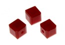 Swarovski, cube bead, dark red coral, 4mm - x2