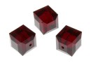 Swarovski, cube bead, garnet, 8mm - x1