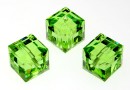 Swarovski, cube bead, peridot, 8mm - x1