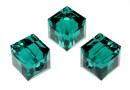 Swarovski, cube bead, emerald, 8mm - x1