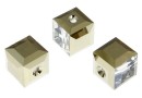 Swarovski, cube bead, metal light gold, 8mm - x1