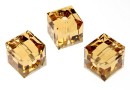 Swarovski, cube bead, light colorado topaz, 8mm - x1