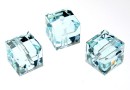 Swarovski, cube bead, light azore, 8mm - x1