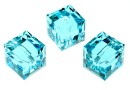 Swarovski, cube bead, light turquoise, 8mm - x1