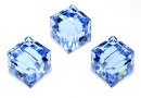 Swarovski, cube bead, light sapphire, 8mm - x1