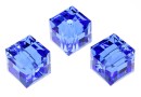 Swarovski, cube bead, sapphire, 8mm - x1