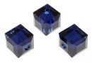 Swarovski, cube bead, dark indigo, 6mm - x2