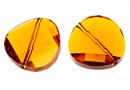 Swarovski, twist bead, topaz, 18mm - x1