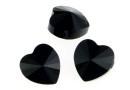 Swarovski, heart bead, jet, 14mm - x1