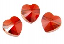 Swarovski, heart bead, red magma, 14mm - x1