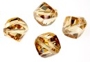 Swarovski, faceted helix bead, golden shadow, 10mm - x2