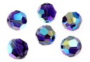 Swarovski, faceted round bead, purple velvet AB, 8mm - x2