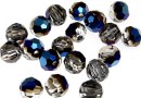 Swarovski, faceted round bead, metallic blue, 6mm - x6