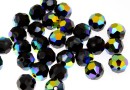 Swarovski, faceted round bead, jet AB, 6mm - x6