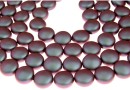 Swarovski disk pearls, iridescent red, 12mm - x4