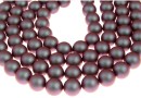 Swarovski one hole pearls, iridescent red, 8mm - x2