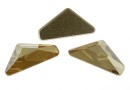 Swarovski, triangle alpha cabochon, golden shadow, 12mm - x1