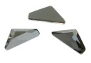 Swarovski, triangle alpha cabochon, silver night, 12mm - x1