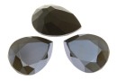 Swarovski drop fancy, dark gray, 14x10mm - x1