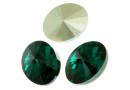 Swarovski, oval fancy, emerald, 8x6mm - x4