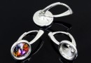 Earring findings, 925 silver, rivoli 10mm, 925 silver - x1pair