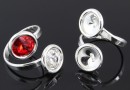 Ring base, 925 silver, 2 Swarovski rivoli 8-8mm - x1