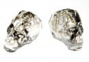 Swarovski, skull bead, silver patina, 15x13mm - x1