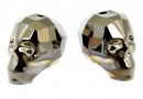 Swarovski, skull bead, metallic light gold 2x, 15x13mm - x1