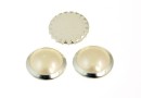 Swarovski, crystal pearl cabochon hotfix, silver-plated, white, SS34 - x4