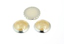 Swarovski, crystal pearl cabochon hotfix, silver-plated, golden shadow, SS34 - x4