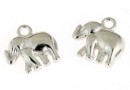 Pendant, elephant, rhodium-plated 925 silver, 11mm - x1