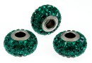 Swarovski, becharmed pavé, emerald, 15mm - x1