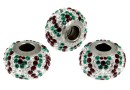 Swarovski, becharmed pavé, emerald, 14.5mm - x1