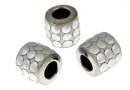 Swarovski, becharmed pavé,, brushed metallic silver, 9.5mm - x1