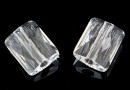 Swarovski, mini rectangle bead, crystal, 10x8mm - x2