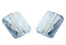 Swarovski, mini rectangle bead, blue shade, 8x6mm - x2