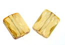 Swarovski, mini rectangle bead, golden shadow, 8x6mm - x2