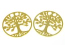 Link, tree of life, gold-plated 925 silver, 19mm - x1