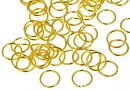 Jump rings, open, gold-plated 925 silver, 6x0.6mm - x5