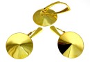 Earring base, gold-plated 925 silver, rivoli 16mm - x1pair