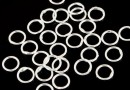 Jump rings, open, rhodium-plated 925 silver, 4.5x0.7mm - x10