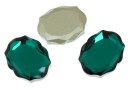 Swarovski, baroque mirror cabochon, emerald, 14mm - x1