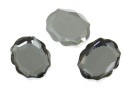 Swarovski, baroque mirror cabochon, silver night, 10mm - x1