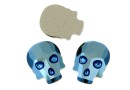 Swarovski, skull cabochon, metallic blue, 18mm - x1