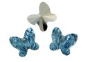 Swarovski, butterfly bead, aquamarine comet argent, 8mm - x2