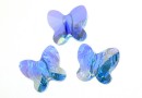 Swarovski, butterfly bead, aquamarine AB, 8mm - x2