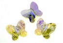 Swarovski, butterfly bead, jonquil aurora borealis, 8mm - x2